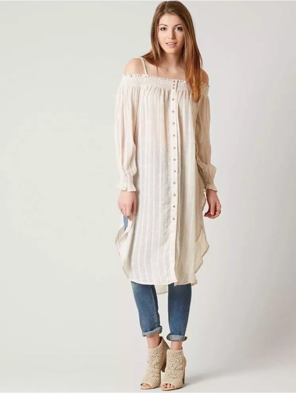 Free People Wild Adventures Maxi Shirt -Brand New With Tags- Retails For $168.00